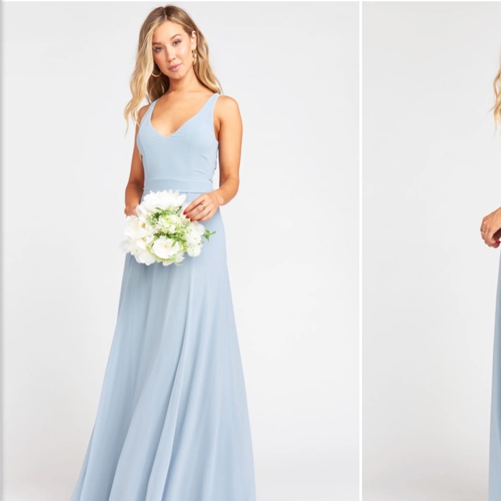 Show me your mumu Jenn maxi dress steel blue